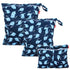 Damero 3Pcs Wet Dry Bag with 2 Zippered Pockets and Snap Handle for Cloth Diaper, Swimsuit, Clothes, Ideal for Travel, Exercise, Daycare, Roomy an...