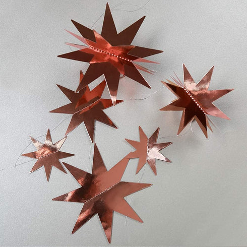 Decor365 Glitter Black Rose Gold Star Garland Twinkle Little Star Party Decoration Hanging Decor backdrop Banner Streamer Birthday Bday Bridal Bab...