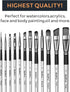 Nicpro 12 PCS Acrylic Paint Brushes Adult Art Paint Brush Set for Watercolor Oil Gouache Face Body Craft Miniatures Painting,Paintbrushes...