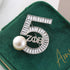 Zeta Sorority Brooch Five Numbers Greek Letters Pearl Broach Pin Black Lady Social ZPB Jewelry Gift For Finer Women...