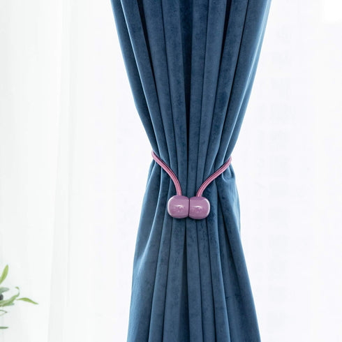 Fullgaden 2 Packs Magnetic Curtain Tiebacks with Unique Wooden Balls,Classic European Window Tie Backs Holders for Home Office Kitchen Sheer Black...