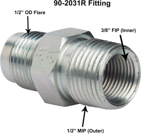 Dormont Safety-Shield 20C-S0314-48B Coated Stainless Steel Standard Gas Appliance Connector 1/2 Inch Outer Diameter 3/8 Inch Inner Diameter, 2 x 1...