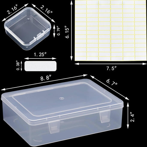 Bead Organizer, 30Pcs Small Clear Plastic Bead Storage Containers with Label, 1 Large Craft Storage Case with Hinged Lid, Storage Box for Jewelry ...