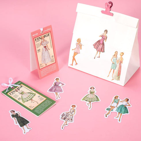 PAGOW 240Pcs Vintage People Washi Stickers, Retro Women Girls Scrapbook Stickers for Journaling Scrapbooking, 6Styles Bulletn Junk Journals Suppli...