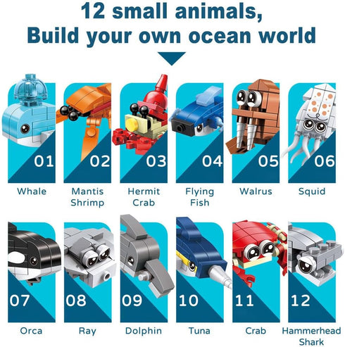 12 Packs Mini Animals Dog Building Blocks Sets Toys Party Favors for Kids,STEM Educational Brick Kits,Goodie Bags, Classroom Prizes, Birthday Vale...