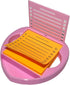 Heart Sticky Note Holder with Stencil PINK, Sticky Note Dispenser Compatible with Post-It Note, Post Note Organizer 3x3 Self Stick Note Pads Offic...