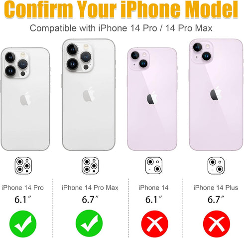 AGVEE 3+3 for iPhone 14 Pro 6.1" / 14 Pro Max 6.7" Camera Lens Protector, Bling Diamond & Bling Glitter Metal Ring 9H Tempered HD Glass Camera Pro...