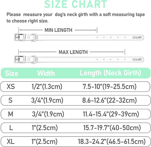 Waterproof Dog Collar, Adjustable Odor Proof Dog Collars Easy to Clean, Soft Comfortable Pet Collars for Large, Medium Small Dogs (XS, Mint Green,...