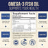 Omega 3 Fish Oil Triple Strength 2000 mg Softgels, Omega-3 Supplements, Natural Brain Heart Joint Health & Immune Support - Fatty Acids with EPA &...