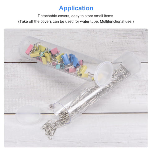 MECCANIXITY Clear Storage Tube Small Plastic Round Tubing with Caps Rigid Bottle Container 30x32x200mm/8 Inch Diameter for Item Stored...