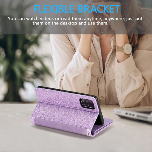 EYZUTAK Wallet Phone Case for Samsung Galaxy A51(4G), Retro Matte 9 Card Holder Slots Zipper Pocket Case PU Leather Magnetic Closure Kickstand wit...