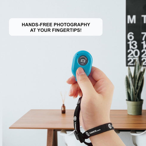 CamKix Wireless Camera Shutter Remote Control for Smartphones – Create Amazing Photos and Selfies (Blue)...