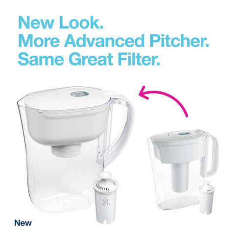 Brita Metro Water Filter Pitcher with SmartLight Filter Change Indicator, BPA-Free, Replaces 1,800 Plastic Water Bottles a Year, Lasts Two Months,...