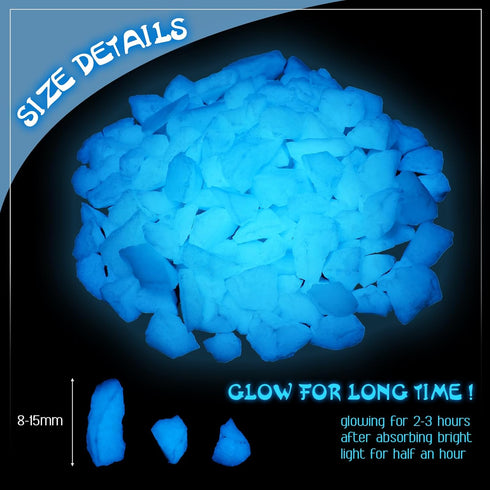 Glow in The Dark Gravel, Fluorescent Glow in The Dark Rocks Decorations Fish Tank Rocks Decorative Aquarium Gravel Stones for Garden Room Planter ...
