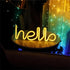 Neon Light,LED Hello Neon Word Sign Neon Letters Light Art Decorative Lights, Wall Decor for Christmas,Kids Room,Living Room,USB Battery Powered (...