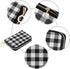 White Black Check Plaid RFID Credit Card Wallet, Microfiber Leather Zipper Card Case Holder for Women...