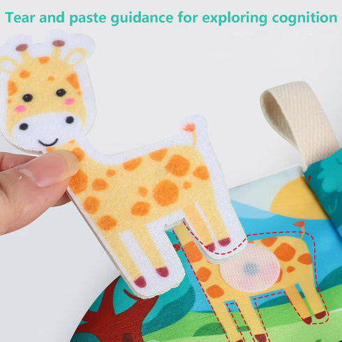 Baby Books Bath Toys Pastable Cognitive Touch and Feel Cloth Soft Crinkle Books Early Education Toys, Kids Infant Toddlers Christmas Birthday Gift...