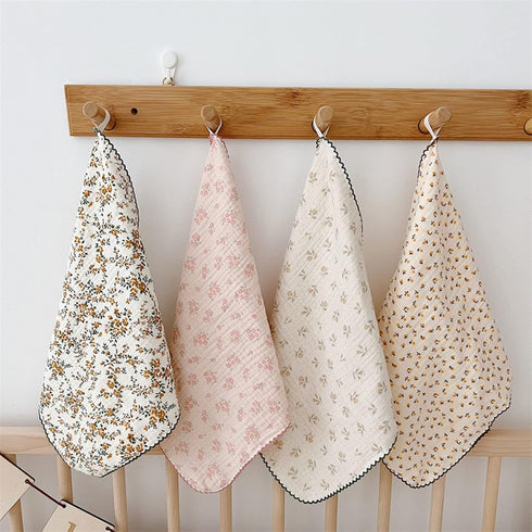 BuLuTu Softer Highly Absorbent Cleaning Cloths Oil Washable Reusable Cleaning Window Gifts,100% Cotton Cleaning Rags with Fresh Floral Pattern for...