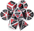 Haxtec DND Metal Dice Set D&D Red and Black Metal DND Dice for Dungeons and Dragons RPG Games-Vampire(Silver Black Red)...