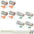 4 Set 4 Pin Waterproof Connector Automotive Electrical Butt, Deutsch DT Connector Kit with 18 Pairs 16# Stamped Contacts, 8 Pcs Sealing Plugs and ...
