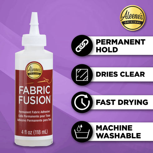 Aleene's Fabric Fusion Permanent Fabric Adhesive 3-Pack, 4 oz....