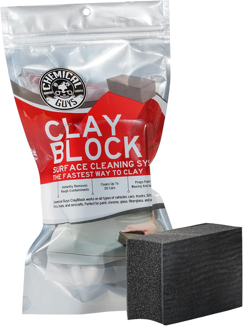 Chemical Guys CLAY_BLOCK Clay Block V2 (4.6 in. x 3.5 in. x 1.7 in.), Black...