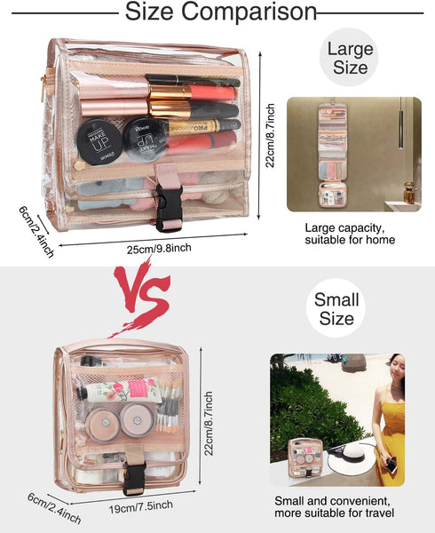 Travel Hanging Toiletry Bag for Men Women with Clear TSA Approved Toiletry Bag, Travel Kit Shaving Bag Waterproof Large Makeup Bag Wash Bag Makeup...