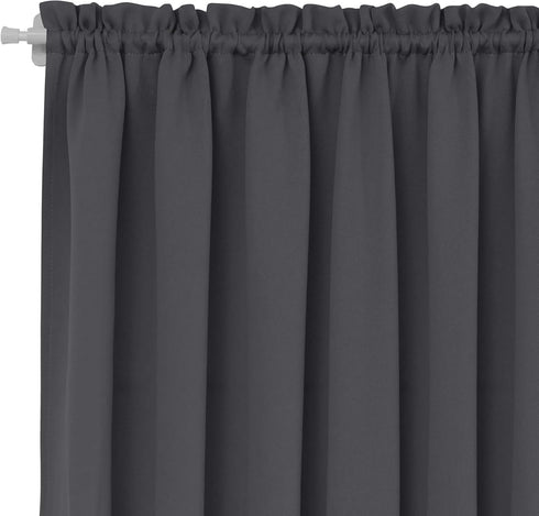 Deconovo Blackout Door Curtain – Thermal Insulated Blackout Window Cover for French & Front Doors with Adjustable Tieback, Room Darkening, Energy ...