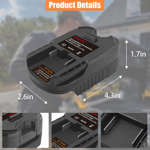 Adapter for RIDGID AEG 18V Cordless Tools, Fits for Makita 18V Li-ion Battery Converter for RIDGID AEG 18V Battery Cordless Power Tools (Adapter O...