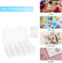 2 Pack 15 Grids Clear Plastic Organizer Box with Adjustable Dividers, Craft Storage Containers for Jewelry, Beads, Screws, Tackle Box, Washi Tapes...