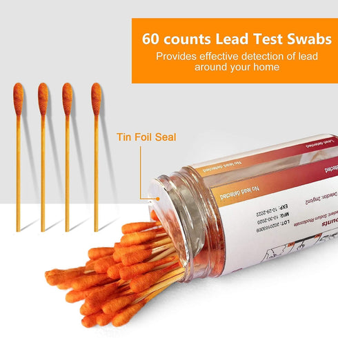 Lead Test Kit with 60 Lead Testing Swabs: Rapid Lead Paint Test Kit for Dishes, stainless steel, Cup, Ceramics,Metal, Wood Toy and All Painted Sur...