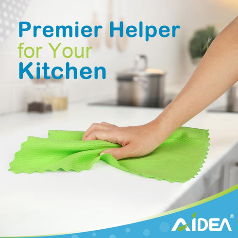 AIDEA Microfiber Kitchen Towels-8PK, Multi-Purpose Cleaning Cloths, Streak-Free Lint-Free Cleaning Rags, Microfiber Towels for Cars, Absorbent Dis...