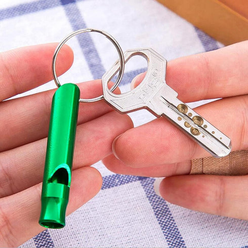 100 Pieces Emergency Whistle with Keychain Aluminum Whistle Survival Whistle Key Chain for Camping Hiking Boating Hunting Fishing...