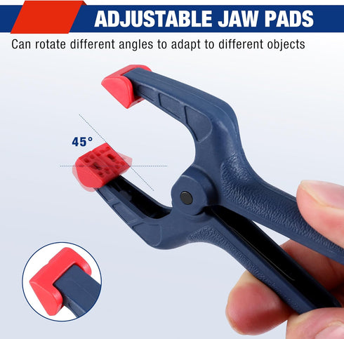 WORKPRO Spring Clamp Set, 16-Piece 3-3/8" Nylon Spring Clamp with Adjustable Jaw Pads and High-strength Spring for Woodworking, Photography Backdr...