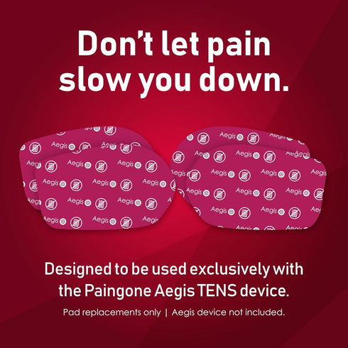 Paingone Aegis Replacement Gel Pads, 4 Count - Adhesive Electrode Pads for Lower Back Pain Relief - Made Exclusively for Use with The Paingone Aeg...