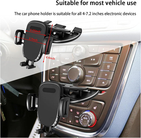 Car Phone Holder for CD Slot, 360 Degree Rotatable Auto Phone Mount, Universal Cellphone Holder with One Hand Operation Design, Vehicle CD Slot Ph...