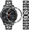 Bands Compatible with Samsung Galaxy Watch 46mm / Gear S3 Frontier/Classic, 22mm Bling Rhinestone Diamond Metal Strap with Bezel Ring Cover Replac...