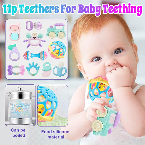 Baby Rattles 0-6 Months: Rattles for Babies 0-6 Months Baby Rattles Toys 0-3-6-12 Months Infant Rattle Toys for Babies 0-6 Months Teething - Newbo...