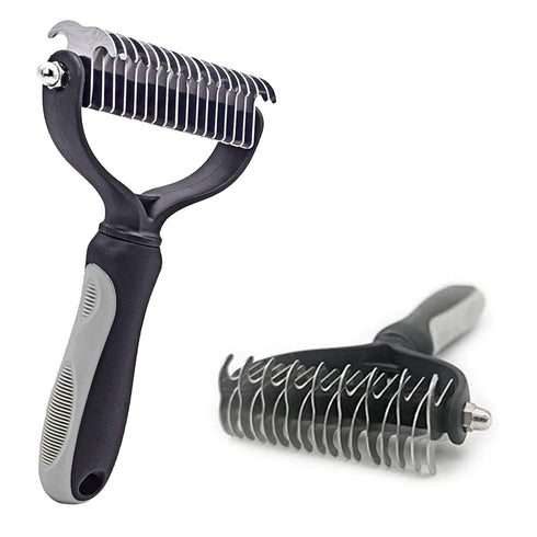 PETACARE® Pet Double Sided Brush. Friendly Undercoat Rake and Furever Brush for Dogs, Professional Pet Grooming Tool, Perfect for Dog and Cat Shed...