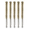 5Pcs Bore Brush Brass 10mm Dia Cleaning Twisted Bronze Wire Brush Tube Pipe Cleaner with Handle 1/4 Inch Hex Shank for Tubes, Ports, Bearings...
