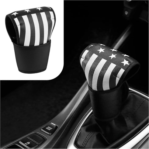 American Flag Car Gear Shift Cover,Leather Gear Shifter Cover for Car Decorations,Universal Stylish Stick Shift Cover Car Accessories Interior for...