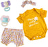 Aori Reborn Baby Dolls Clothes 20 inch Outfit 3 pcs Yellow Flower Set for 17-20 Inch Reborn Doll Newborn Girl...