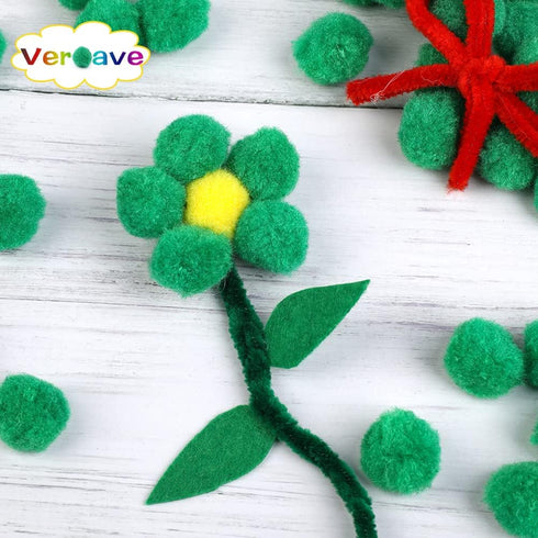 Veroave Green Pom Poms, 150PCS Puff Balls, Small Pom Poms for Crafts and DIY Art Creative Crafts Decorations...
