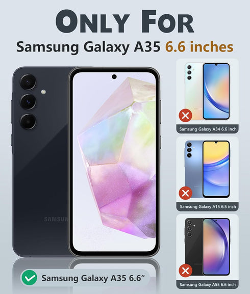 FNTCASE for Samsung Galaxy A35-5G Case: Dual Layer Protective Heavy Duty Cell Phone Cover Shockproof Rugged with Non Slip Textured Back - Military...