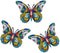 Scwhousi Metal Butterfly Mexican Pottery Outdoor Decor,Talavera Garden Decor,Butterfly Wall Art Set of 3,Butterfly Wall Sculpture Hanging Decorati...