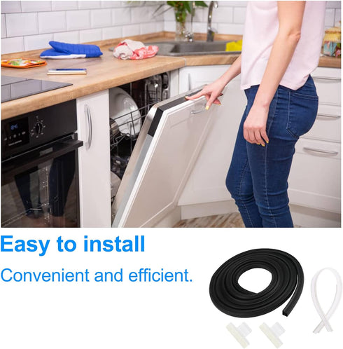 APPLIANCEMATES 154827601 Dishwasher Door Seal&809006501 Lower Seal&154701001 Splash Shield kit Compatible with Frigidaire, Kenmore Replace 154211801,AP4338941,PS2203346, AP5690109