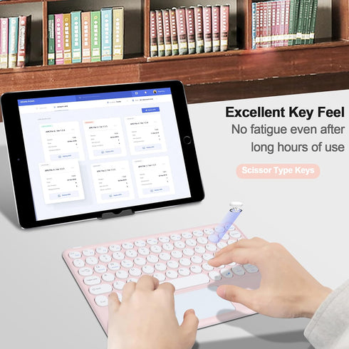 Wireless Keyboard with Touchpad,Ultra-Slim Portable Rechargeable Bluetooth Keyboard,Ipad Keyboard with Trackpad for iPad/iPad Pro and Other iOS An...