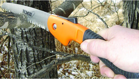 HME Folding 7" Carbon Steel Blade Hand Saw with Pistol-Grip Handle for Camping, Backpacking, Hunting...