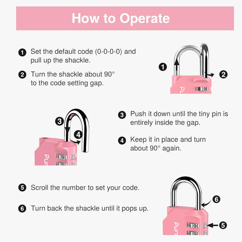 Puroma 1 Pack Combination Lock 4 Digit Locker Lock Outdoor Waterproof Padlock for School Gym Locker, Sports Locker, Fence, Toolbox, Gate, Case, Ha...