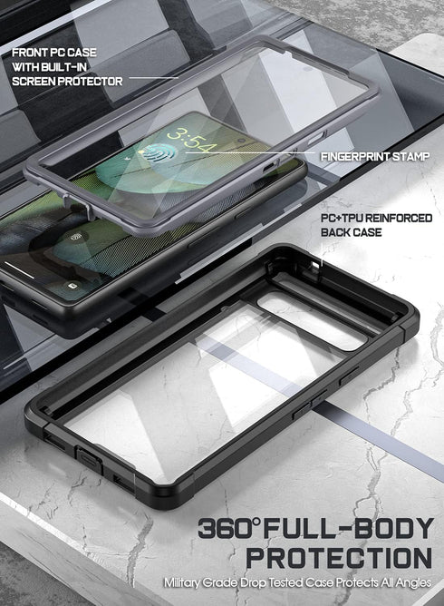 Poetic Guardian Case Compatible with Pixel 7A 5G, Built-in Screen Protector Work with Fingerprint ID, Full Body Hybrid Shockproof Protective Rugge...